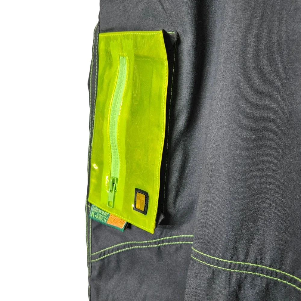 Kikwear Vintage 90s Y2k Wide Leg Rave Baggy Pants Neon Reflective Skater Rare 38
